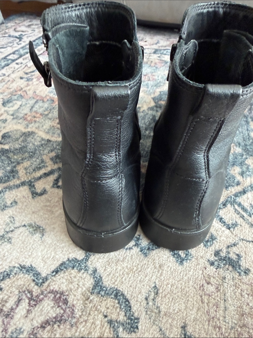 Ecco Black Leather Chukka Zip Boots - Picture 4 of 4